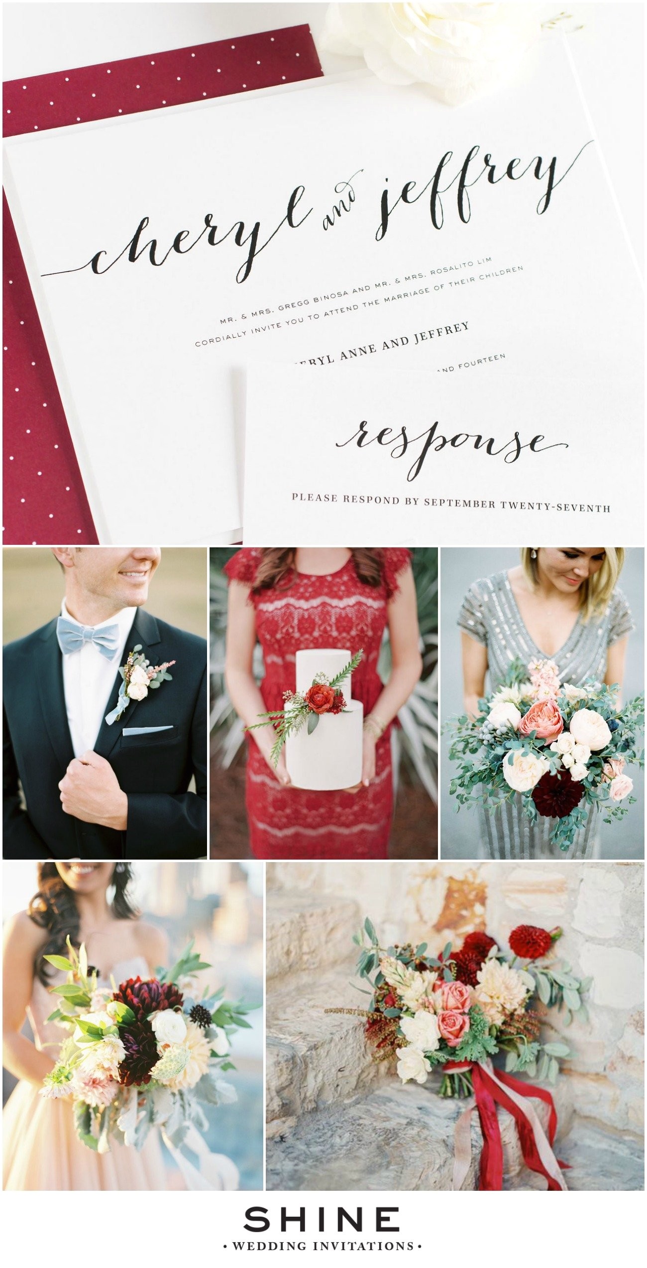 Dusty Blue and Cranberry Wedding Invitations Dusty Blue Cranberry Wedding Inspiration Wedding