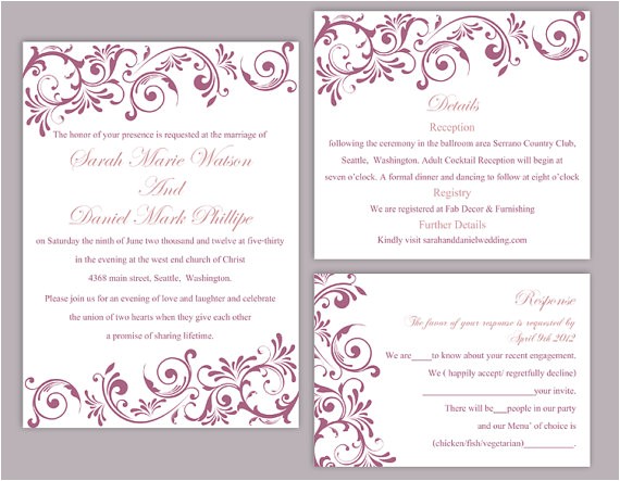 diy wedding invitation template