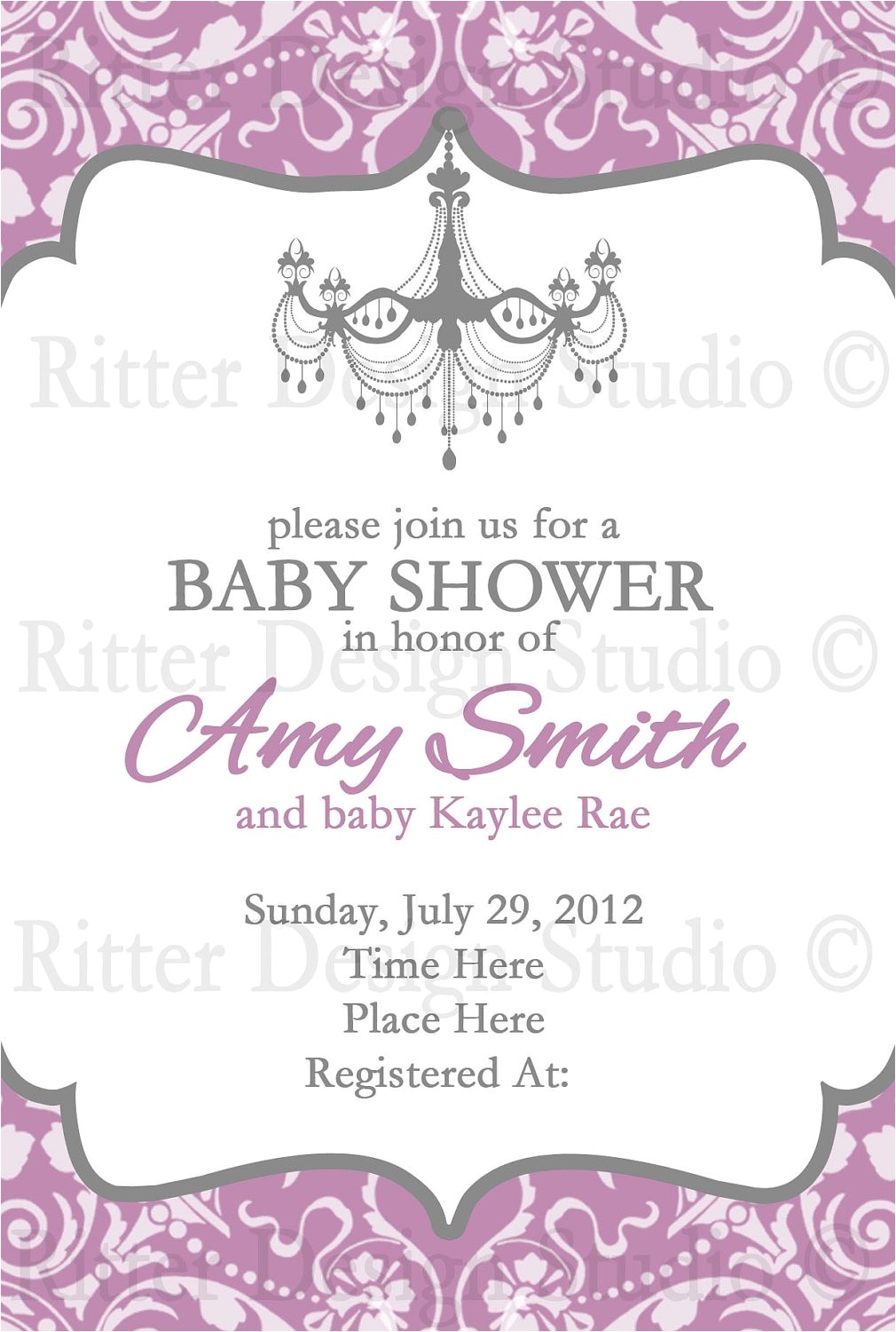 elegant baby shower invitation