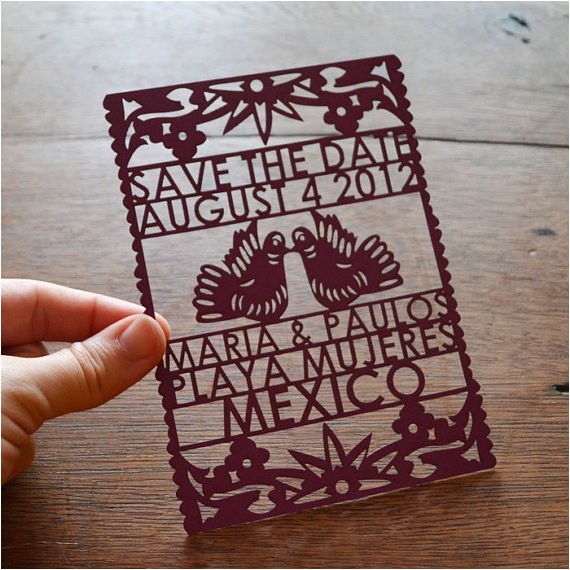 papel picado laser cut save the date