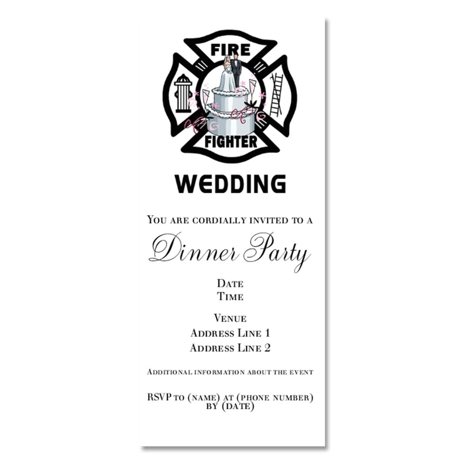 fireman wedding invitations