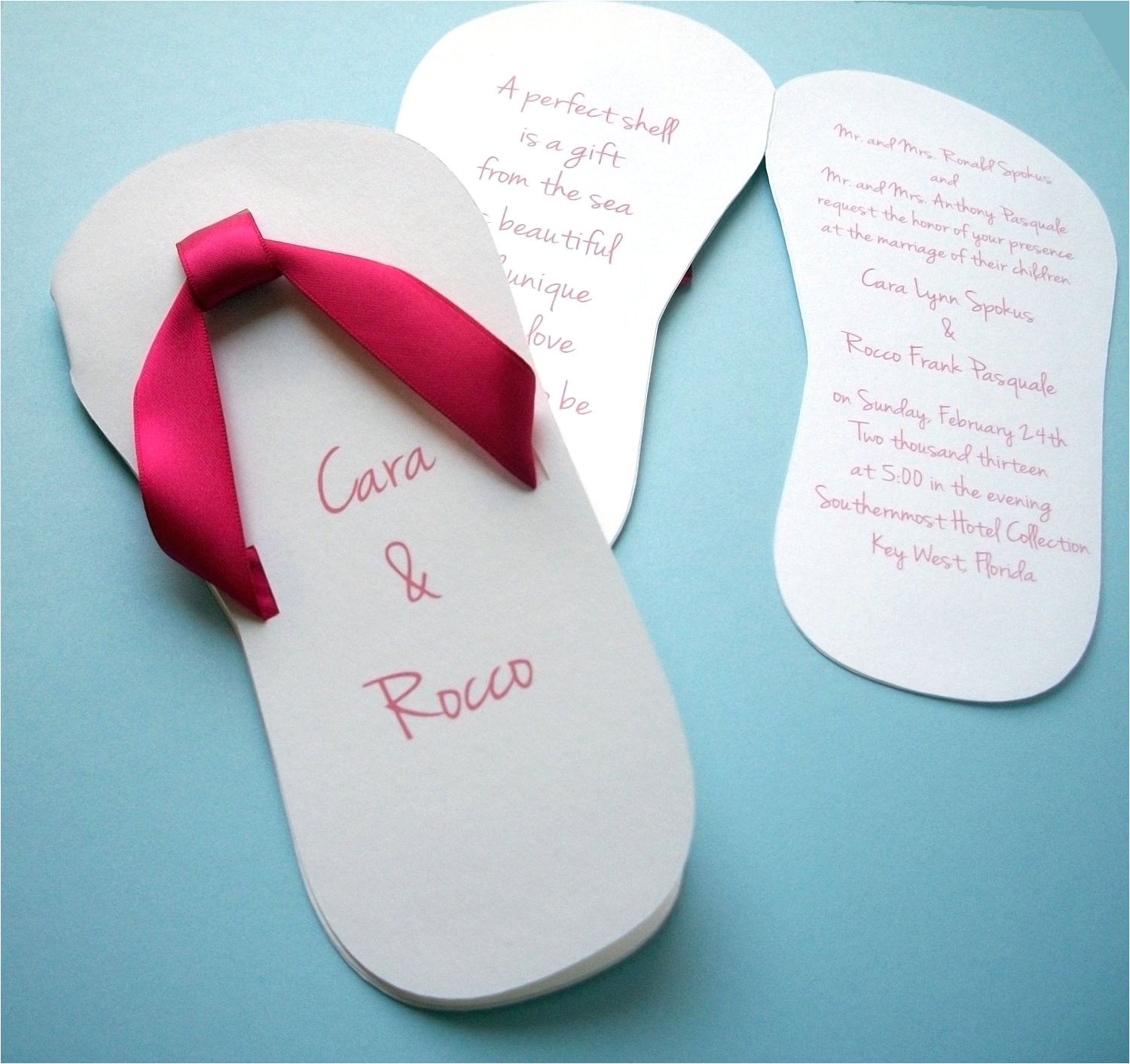 flip flop wedding invitation