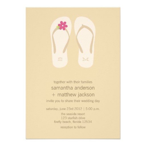 Flip Flop Wedding Invitations Personalized Flip Flops Invitations Custominvitations4u Com