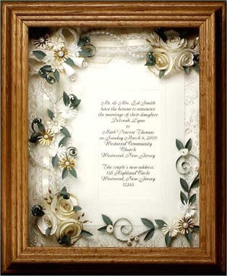 wedding invitations framed keepsake