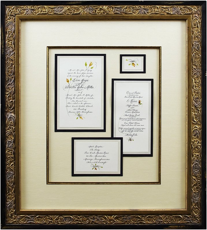 framed wedding invitation