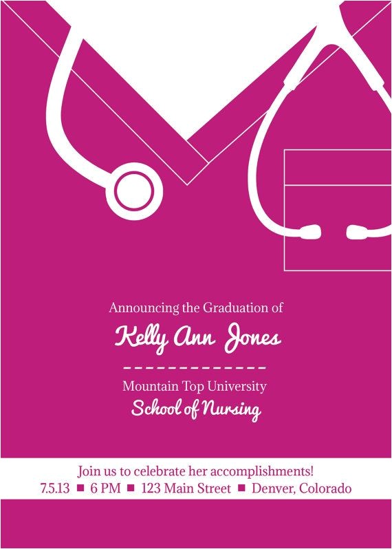 free printable graduation party invitation template nurse