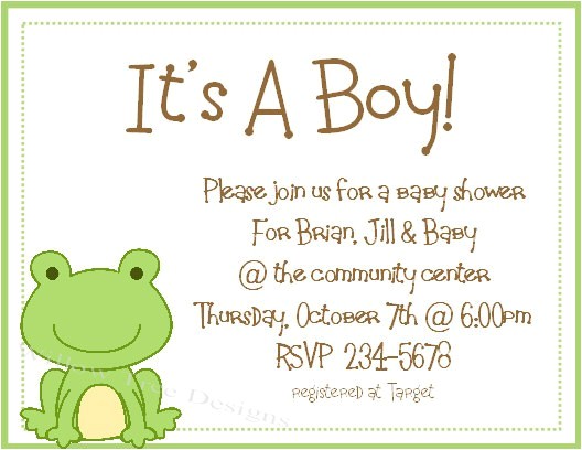 frog baby shower invitations