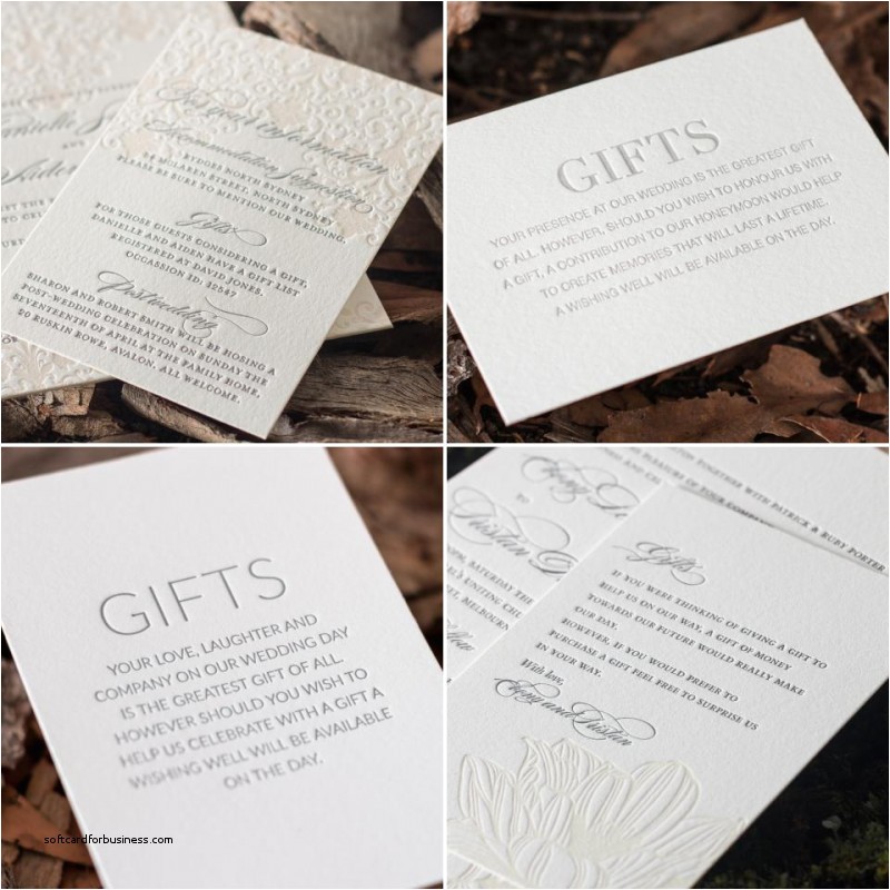 gift list wording wedding invitations
