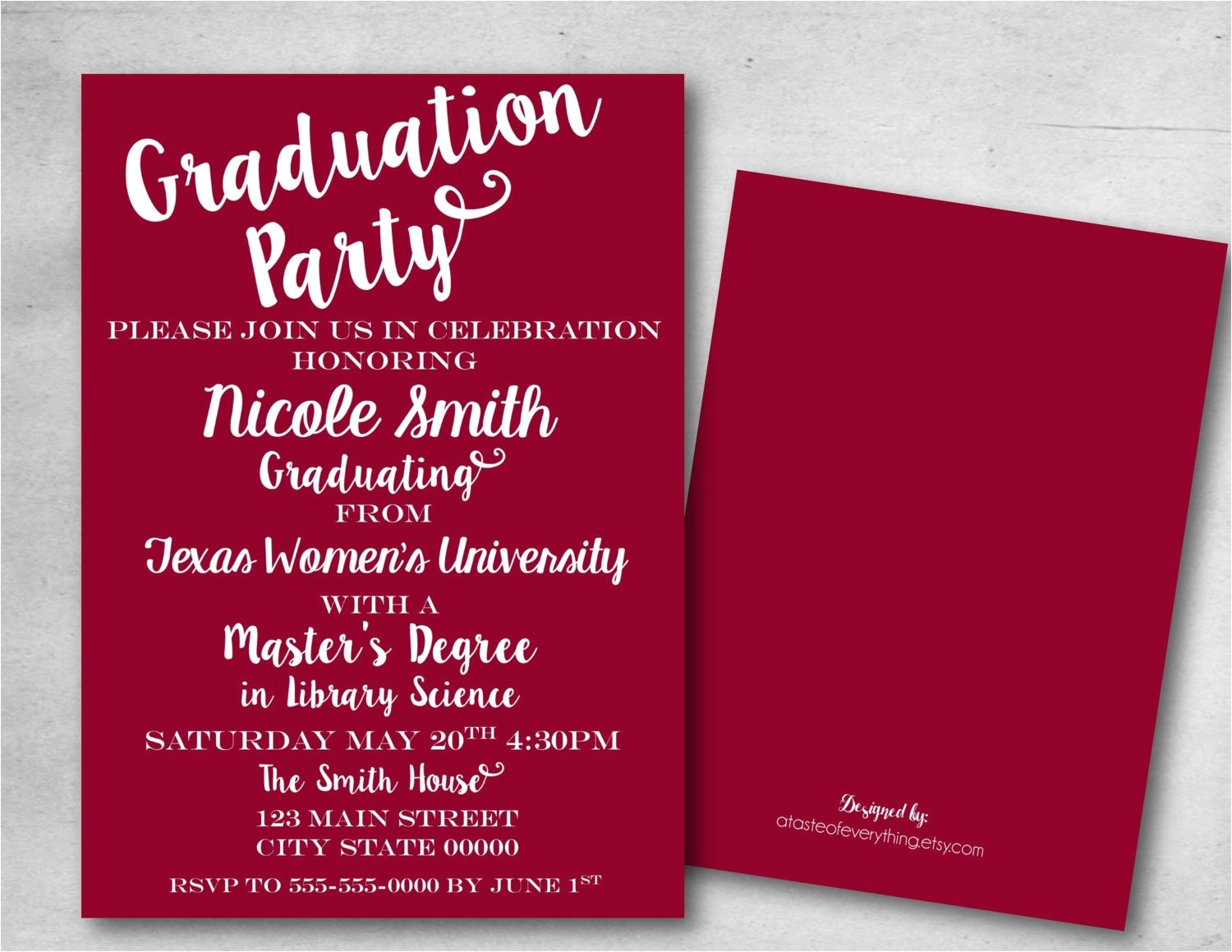 graduation party invitation save the