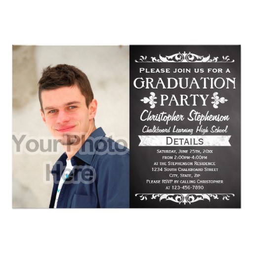 rustic slate vintage custom graduation party photo 5x7 paper invitation card 256753328666767385