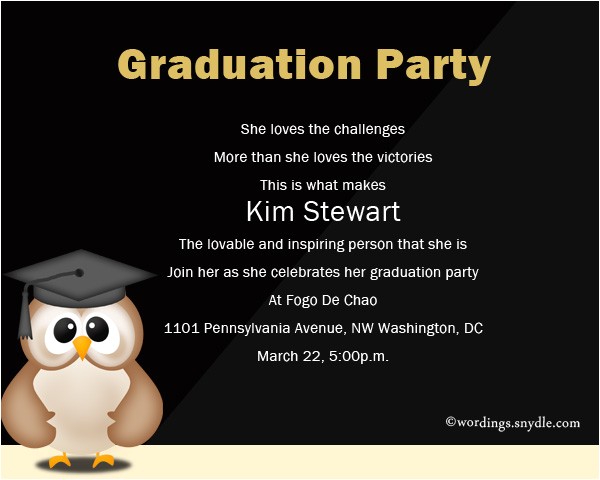graduation party invitation wording