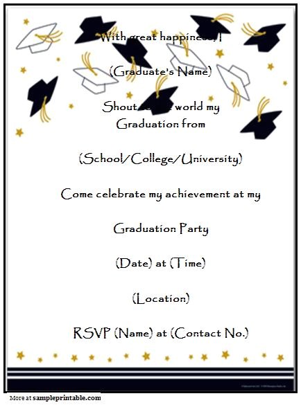 printable homemade graduation party invitation