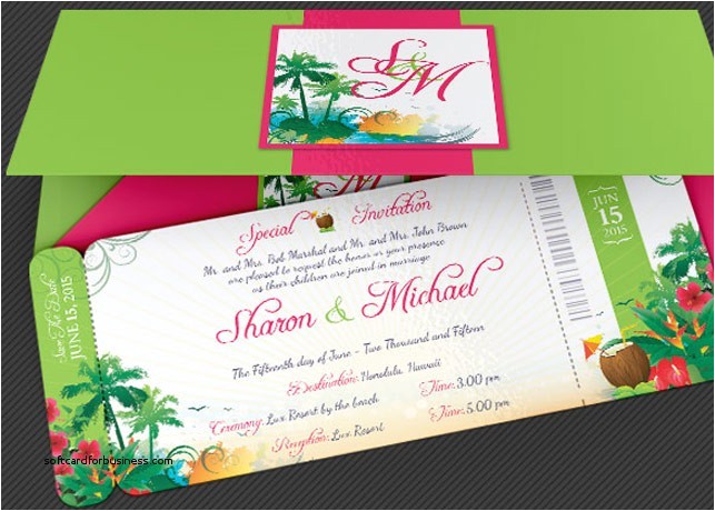 hawaiian wedding invitation templates