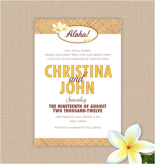 hawaiian wedding invitation templates