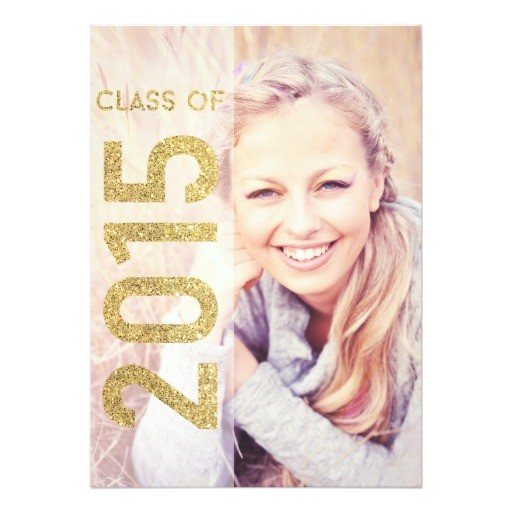 glitter class of 2015 graduation announcement 161386956745054202