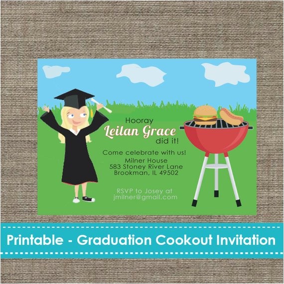 graduation cookout party invitation diy