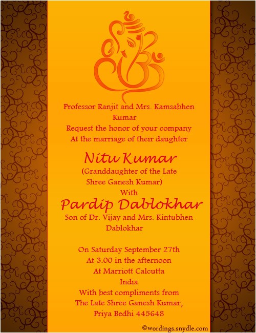 indian wedding invitation wording