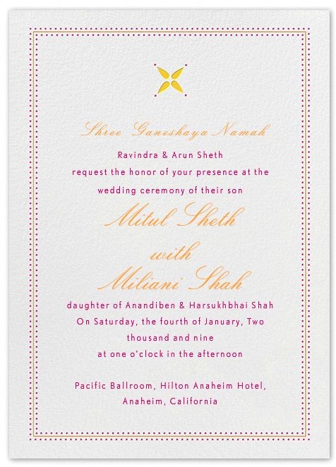 indian wedding invitation wording template