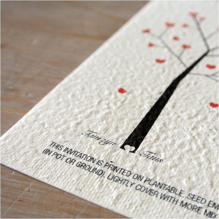 growing love seeded paper wedding invitations