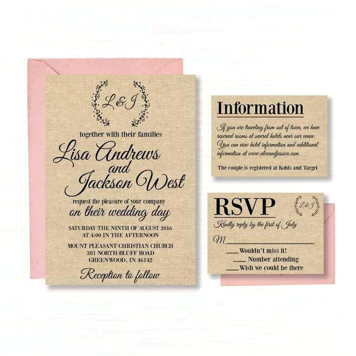 information to put on wedding invitation