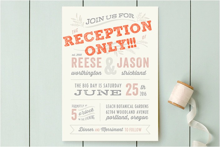 reception only wedding invitations