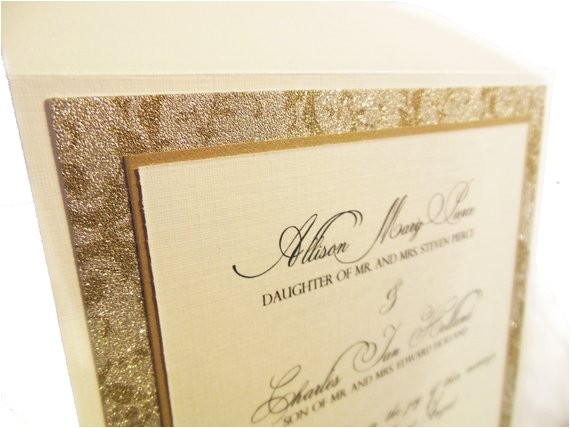 ivory gold wedding invitation custom