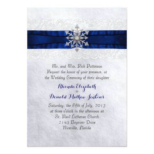 elegant jeweled snowflake wedding invitation 161909001110359700