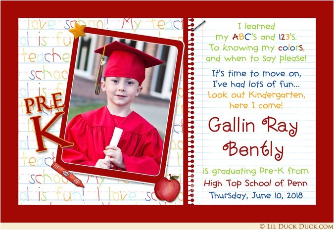 photo kindergarten graduation invitation