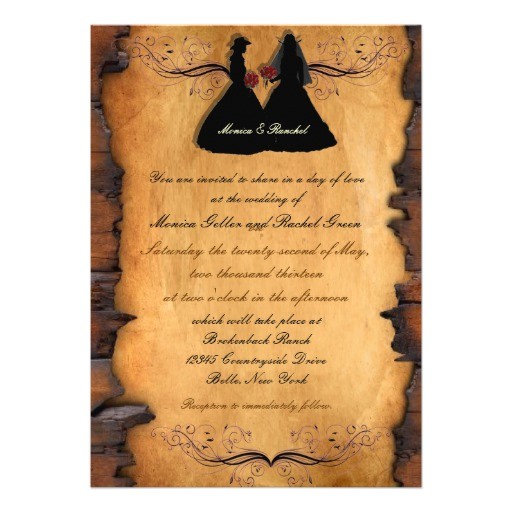 cowgirl brides custom lesbian wedding invitations 161398782780169506