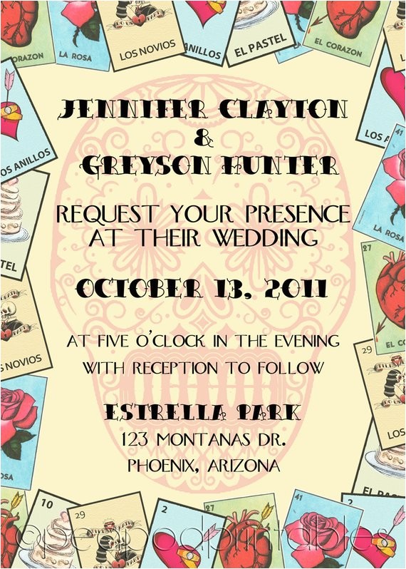 mexican loteria style invitation for