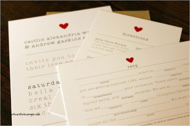mad libs wedding invitations
