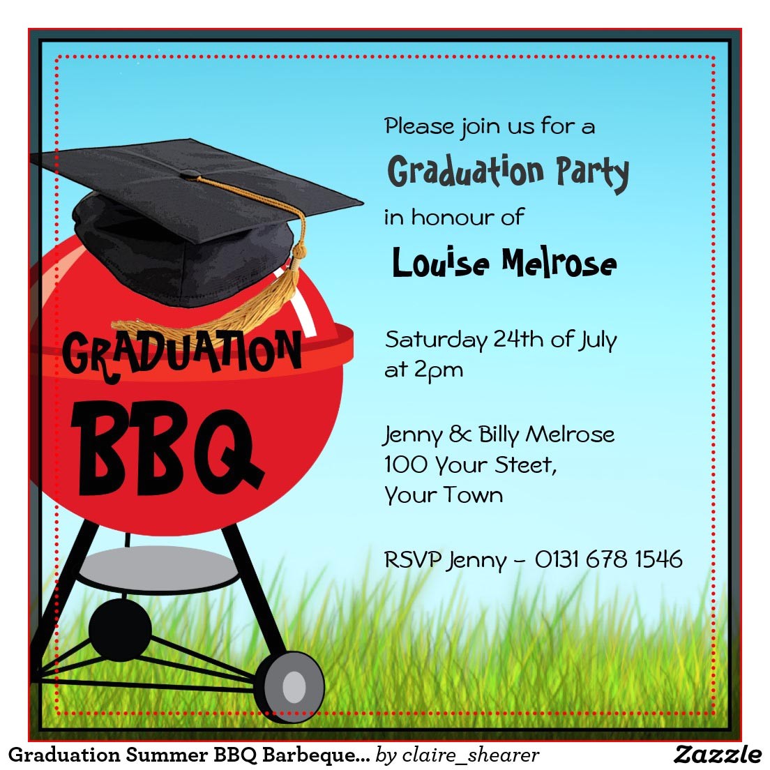 bbq graduation party invitations