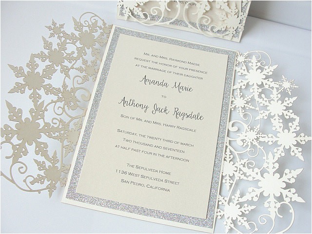 snowflake wedding invitations