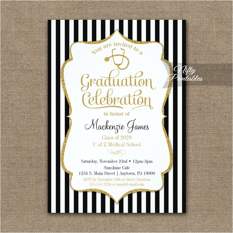 medical school graduation party invitation printed