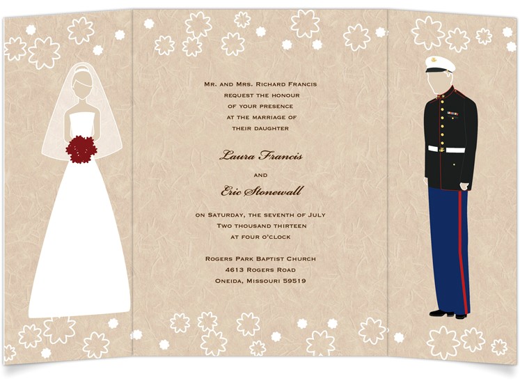 military wedding invitations