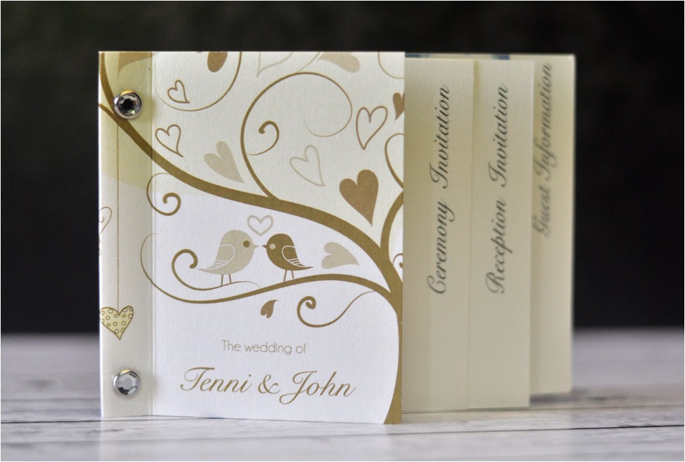 invitations mini book wedding invitation love birds