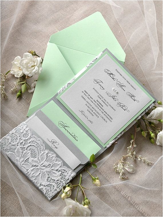 mint green wedding invitations