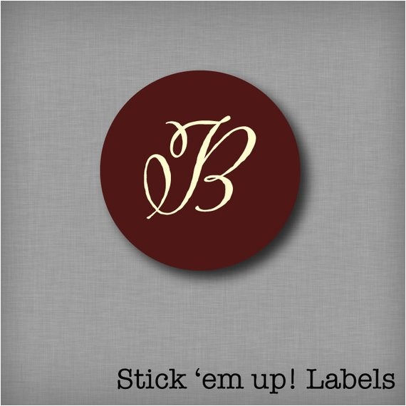 custom monogram sticker envelope seals