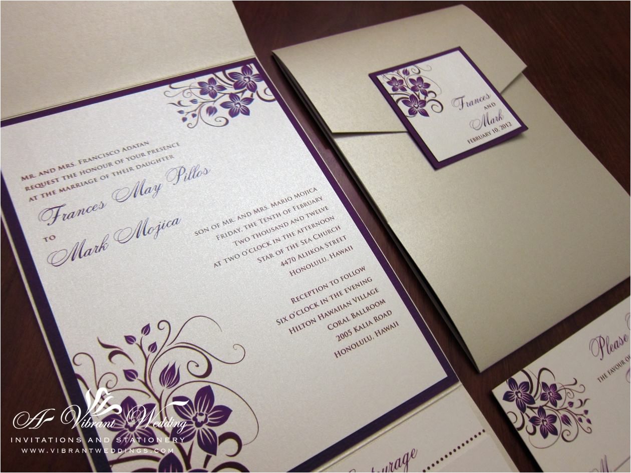 purple wedding invitations wed champgnpurpleorchid purple wedding invitations the multi layer style and formal long atractive wording