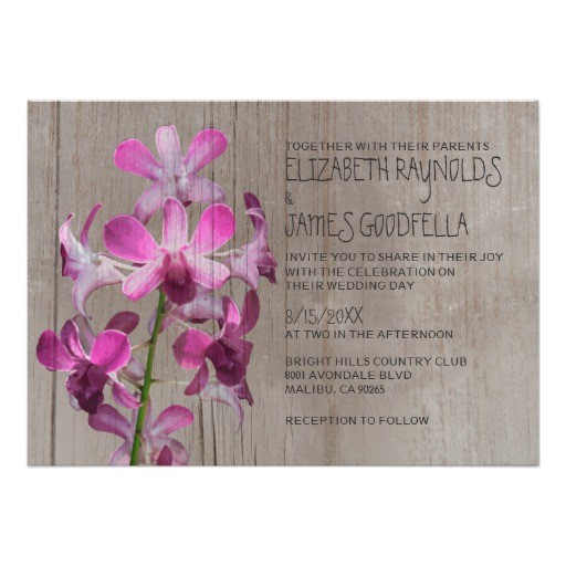 rustic orchid wedding invitations 161785897509643091