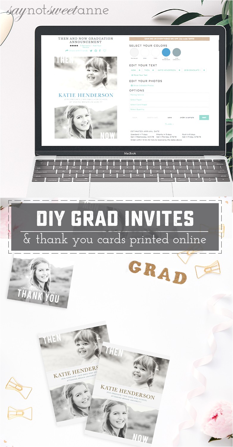 diy graduation invitations and thank you cards online