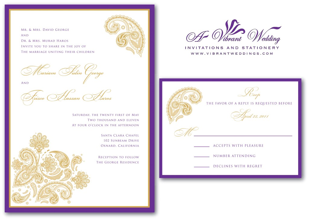 paisley wedding invitation