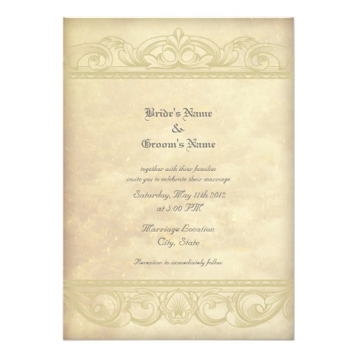 elegant parchment style wedding invitations 161772878858487427