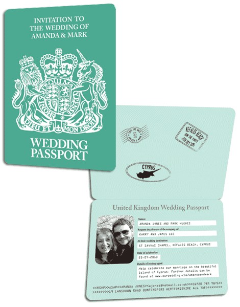 passport wedding invitations template free download