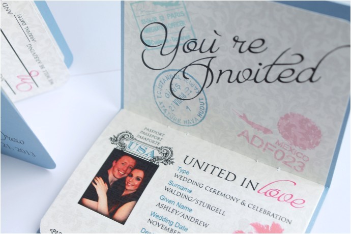 passport wedding invitations template free download