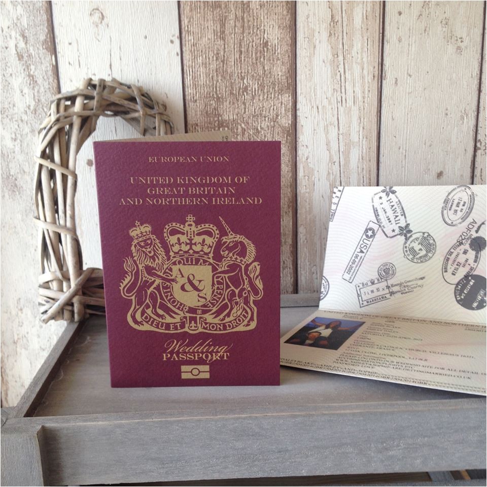 unique passport wedding invitations