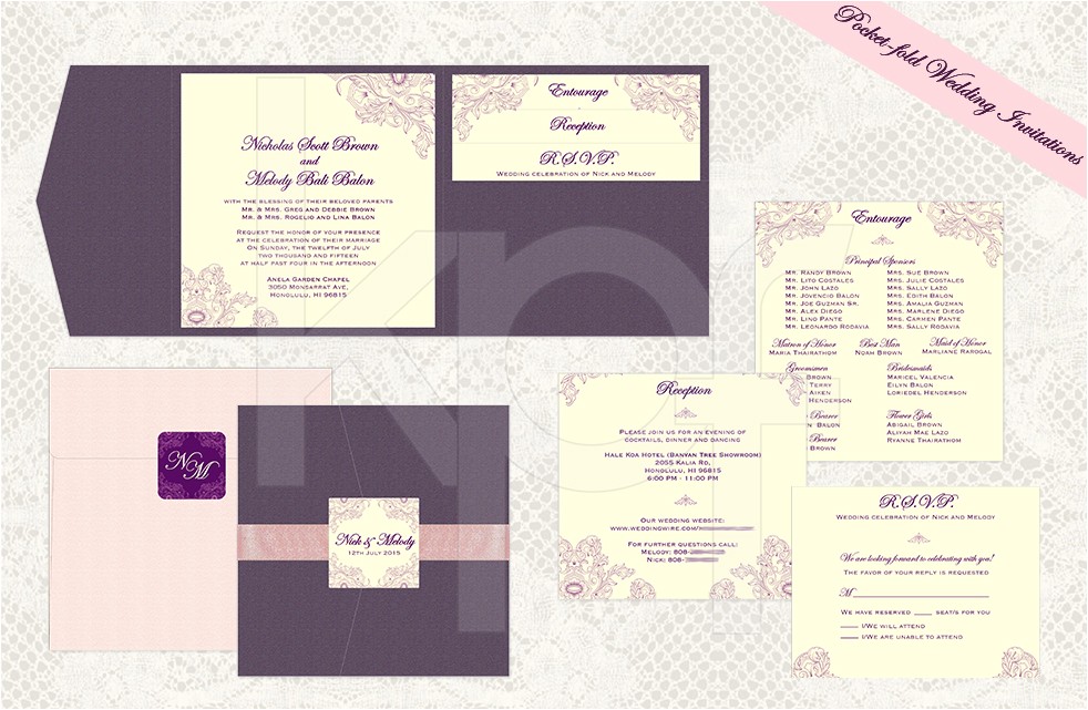 pocketfold wedding invitations