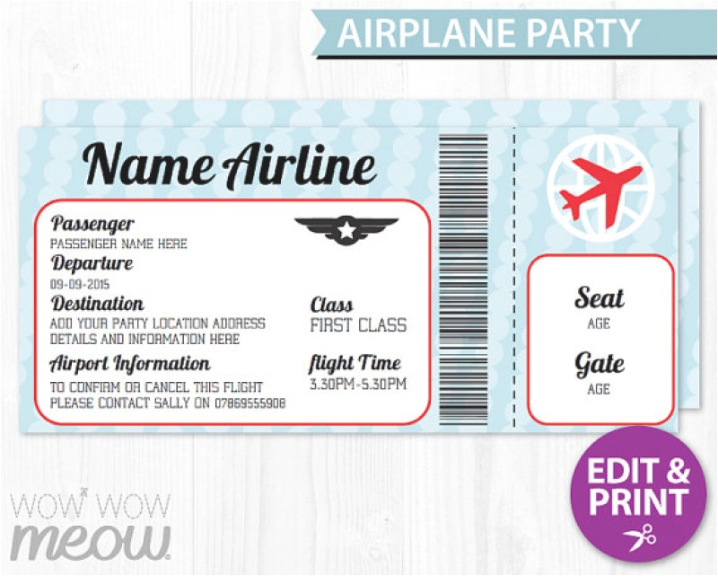 Plane Ticket Wedding Invitation Template Free Airline Ticket Invitation Template Free orderecigsjuice Info