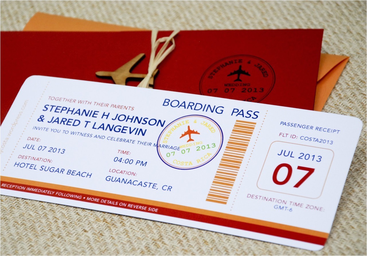 boarding pass wedding invitation template
