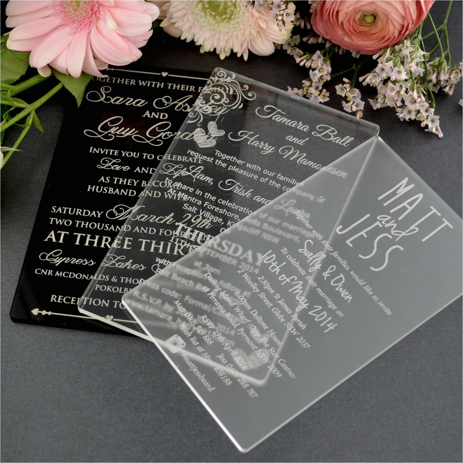 11b engraved acrylic invitations